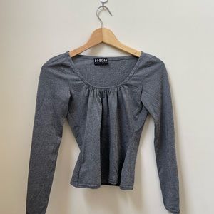 Grey jersey top